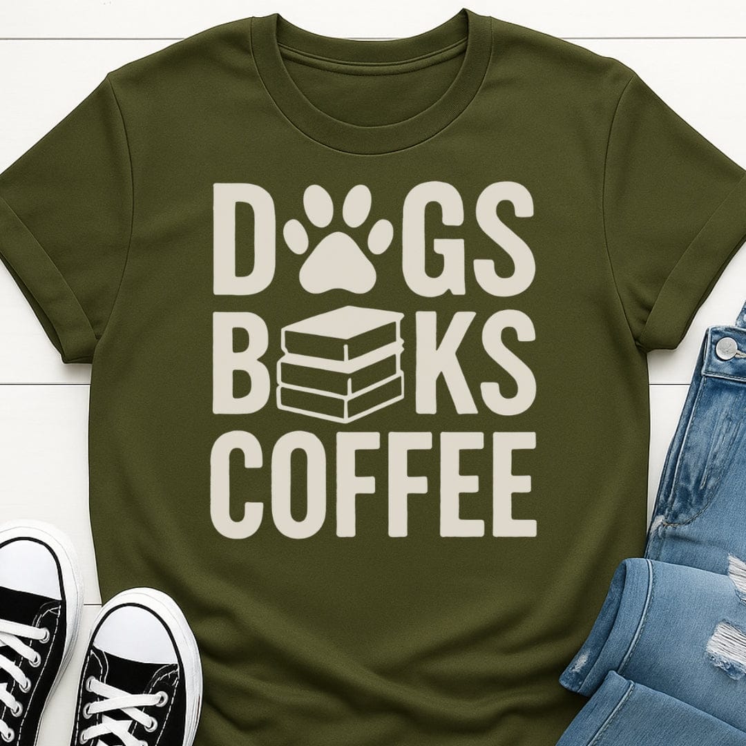 Dogs, Books, Coffee Tee