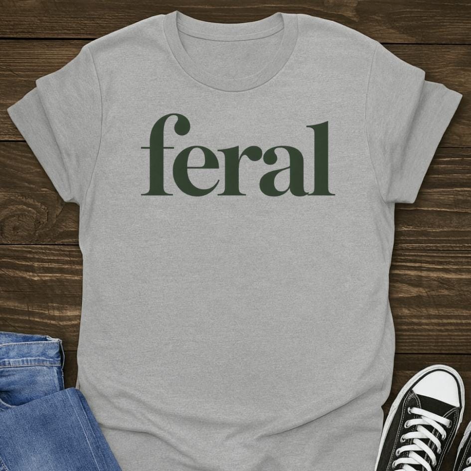 Feral Black Design T-shirt