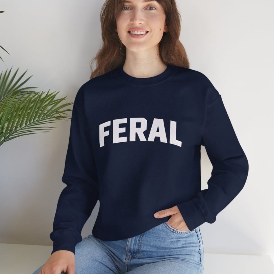 Feral White Design Sweatshirt