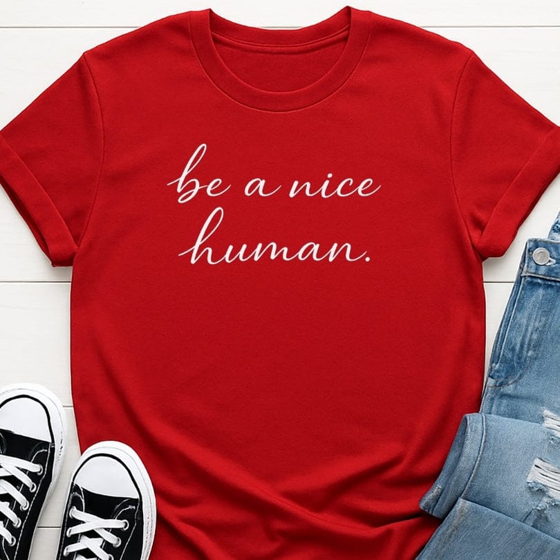 Be A Nice Human Handwritten Tee