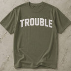 Trouble White Design T-shirt