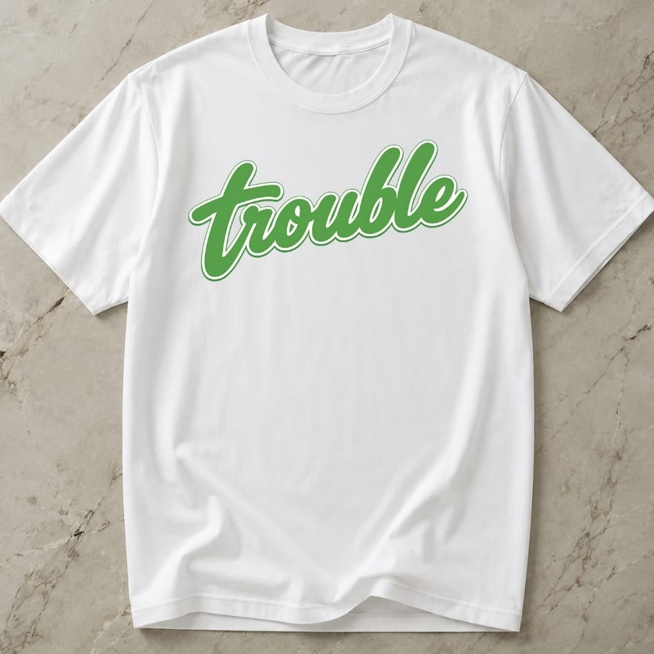 Trouble Green Design T-shirt