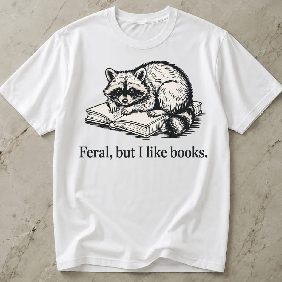 Feral, But I Like Books T-shirt