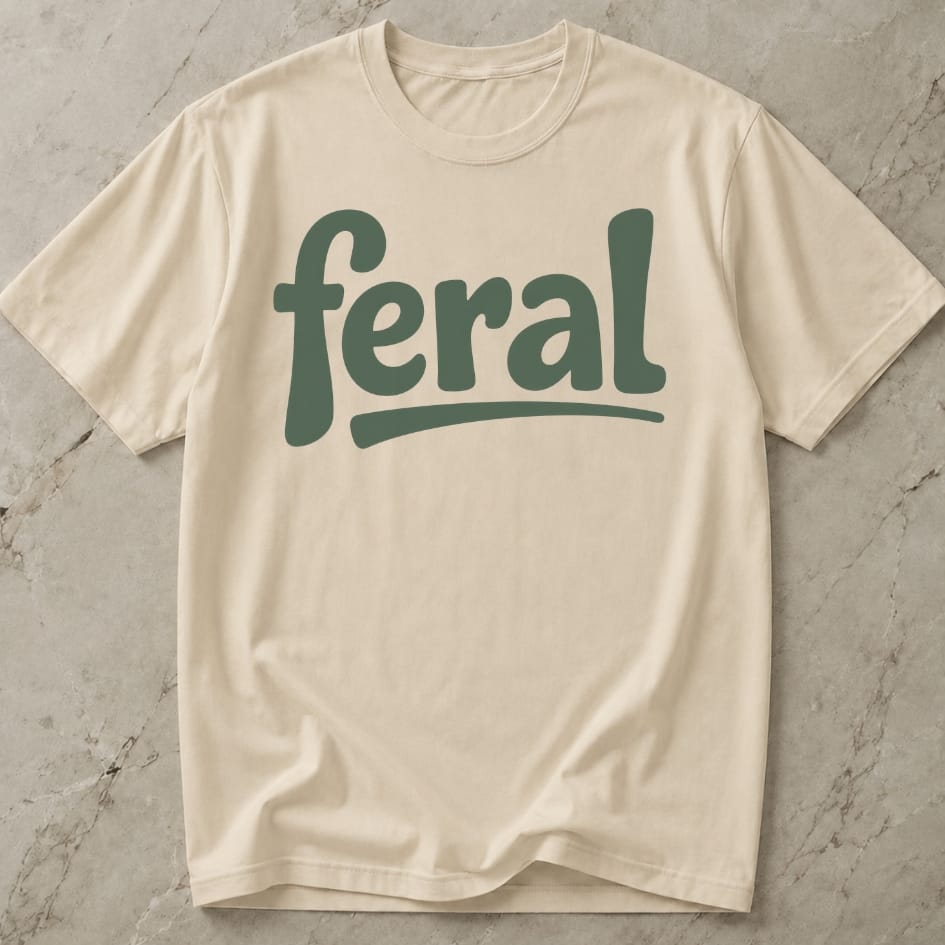 Feral Green Design T-shirt