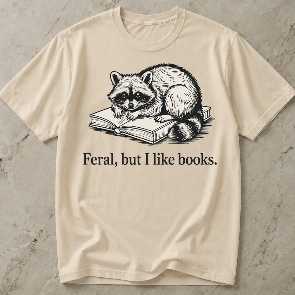 Feral, But I Like Books T-shirt