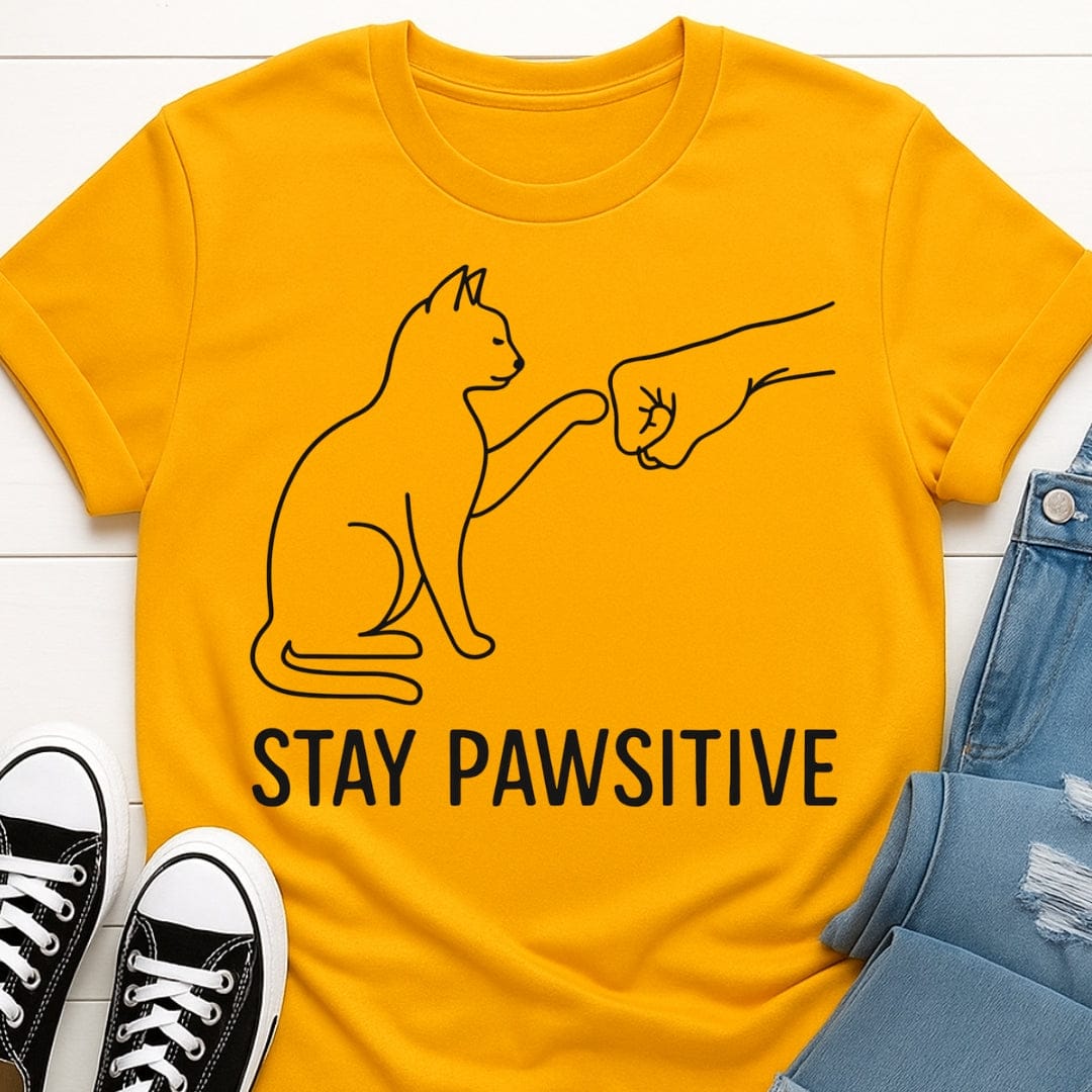 Stay Pawsitive Cat Tee