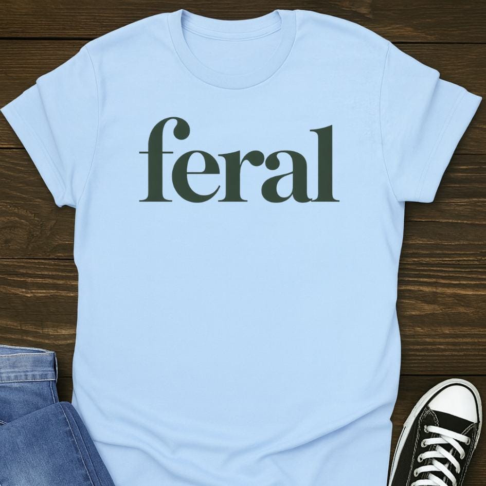 Feral Black Design T-shirt