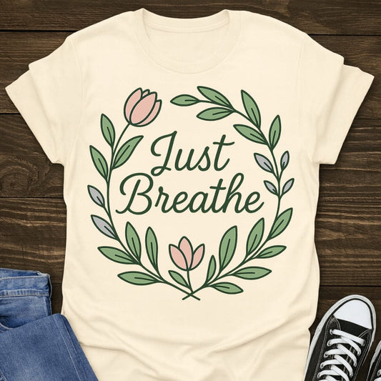 Just Breathe Flower Tee